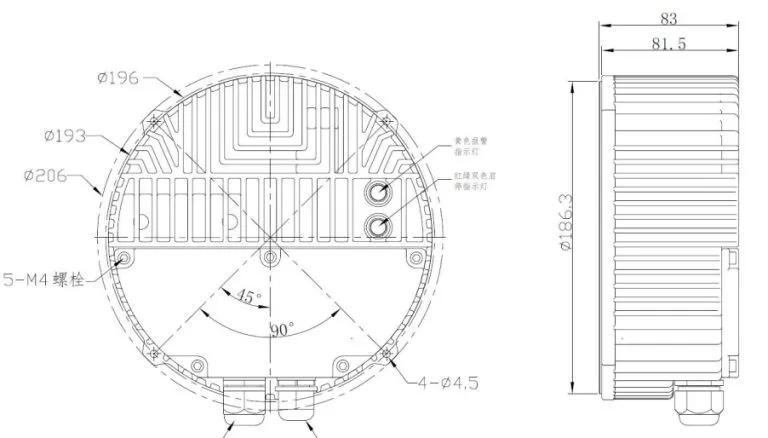 EC Motor Controller Assemble Dimension