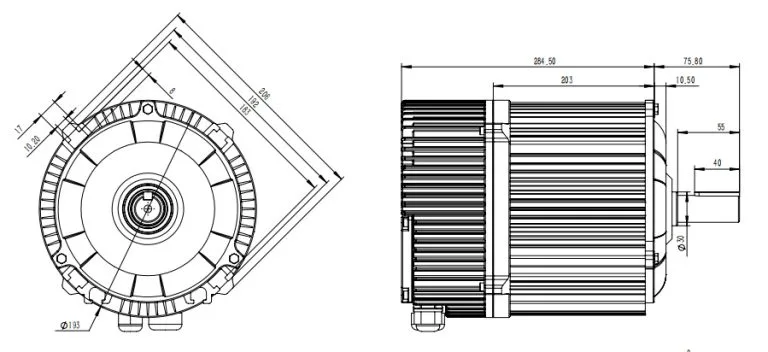 EC Motor Controller Assemble Dimension